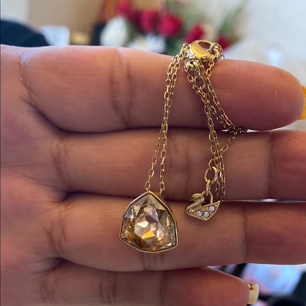 Swarovski Gold Pendant Necklace